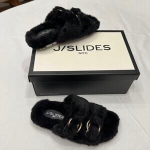 New J/Slides Black Bree Slippers Women's size 6